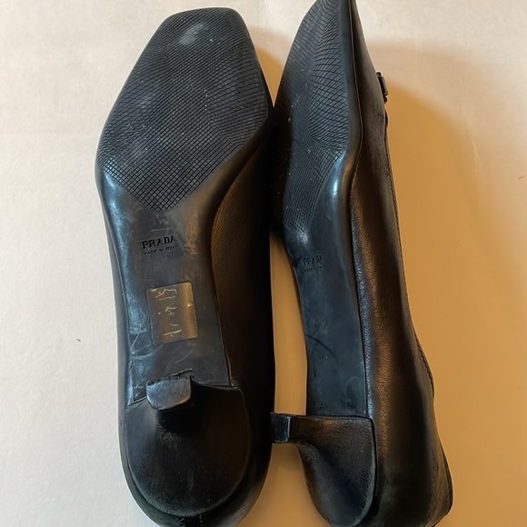 Prada Sport Black Leather Loafer Pumps Size 40 - Picture 12 of 14